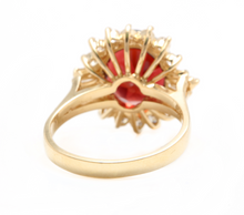 Load image into Gallery viewer, 9.60 Carats Natural Red Garnet and Diamond 14k Solid Yellow Gold Ring