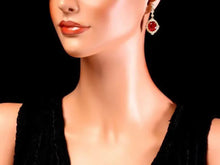 Load image into Gallery viewer, 23.20Ct Natural Ruby and Diamond 14K Solid Yellow Gold Earrings