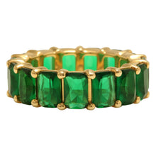 Load image into Gallery viewer, Lab Created Emerald Eternity Ring in 14k Solid Yellow Gold