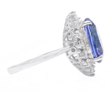 Load image into Gallery viewer, 10.30 Carats Natural Very Nice Looking Tanzanite and Diamond 14K Solid White Gold Ring