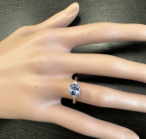 1.30 Carats Natural Very Nice Looking Tanzanite and Diamond 14K Solid Yellow Gold Ring