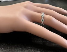 Load image into Gallery viewer, 0.50 Carats Natural Emerald and Diamond 14K Solid White Gold Band Ring