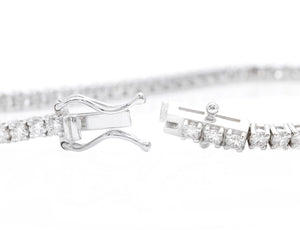 1.20 Carats Stunning Natural Diamond 14K Solid White Gold Bracelet