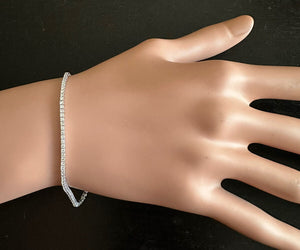 1.20 Carats Stunning Natural Diamond 14K Solid White Gold Bracelet