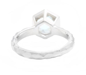 1.25 Carat Exquisite Natural Aquamarine 14K Solid White Gold Ring