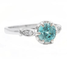Load image into Gallery viewer, 1.88 Carats Natural Very Nice Looking Zircon and Diamond 14K Solid White Gold Ring