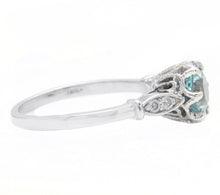 Load image into Gallery viewer, 1.88 Carats Natural Very Nice Looking Zircon and Diamond 14K Solid White Gold Ring