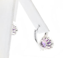 Load image into Gallery viewer, Exquisite 3.65 Carats Natural Amethyst and Diamond 14K Solid White Gold Earrings