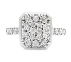 0.50 Carats Natural Diamond 14K Solid White Gold Ring