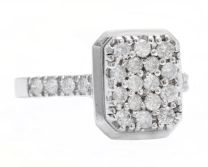 0.50 Carats Natural Diamond 14K Solid White Gold Ring