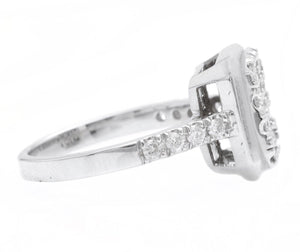 0.50 Carats Natural Diamond 14K Solid White Gold Ring