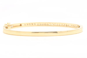 Very Impressive 1.40 Carats Natural Diamond 14K Solid Yellow Gold Bangle Bracelet