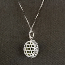 Load image into Gallery viewer, 4.00Ct Natural Peridot and Diamond 14K Solid White Gold Necklace