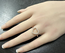 Load image into Gallery viewer, Splendid 0.30 Carats Natural Diamond 14K Solid Rose Gold Heart Ring