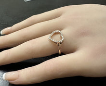 Load image into Gallery viewer, Splendid 0.30 Carats Natural Diamond 14K Solid Rose Gold Heart Ring