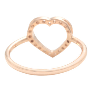 Splendid 0.30 Carats Natural Diamond 14K Solid Rose Gold Heart Ring