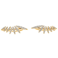 Load image into Gallery viewer, 14K Solid Yellow Gold Natural Diamond Earrings
