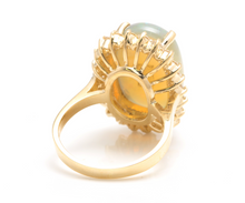 Load image into Gallery viewer, 9.10 Carats Natural Impressive Australian Opal and Diamond 14K Solid Yellow Gold Ring