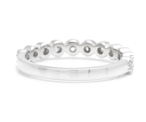 Splendid 0.40 Carats Natural Diamond 14K Solid White Gold Ring