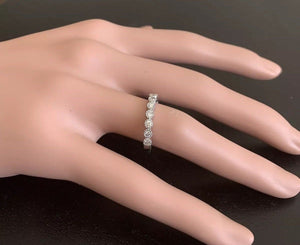 Splendid 0.40 Carats Natural Diamond 14K Solid White Gold Ring