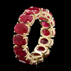 10.80 Carats Natural Red Ruby 14k Solid Yellow Gold Ring
