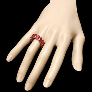 10.80 Carats Natural Red Ruby 14k Solid Yellow Gold Ring