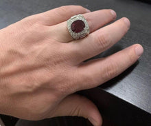 Load image into Gallery viewer, 9.70 Carats Natural Diamond &amp; Ruby 14K Solid White Gold Men&#39;s Ring