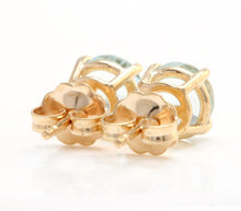 Load image into Gallery viewer, Exquisite 2.00 Carats Natural Aquamarine 14K Solid Yellow Gold Stud Earrings