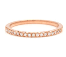 Load image into Gallery viewer, 14K Solid Rose Gold Diamond Wedding Band Ring