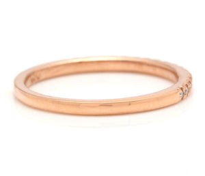 14K Solid Rose Gold Diamond Wedding Band Ring