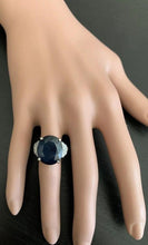 Load image into Gallery viewer, 20.60 Carats Exquisite Natural Blue Sapphire and Diamond 14K Solid White Gold Ring