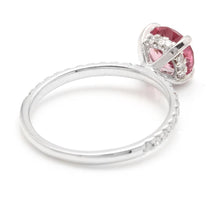 Load image into Gallery viewer, 1.85 Carats Natural Very Nice Looking Tourmaline and Diamond 14K Solid White Gold Ring