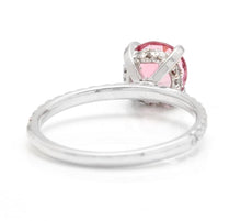 Load image into Gallery viewer, 1.85 Carats Natural Very Nice Looking Tourmaline and Diamond 14K Solid White Gold Ring