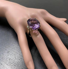 Load image into Gallery viewer, 28.25 Carats Natural Amethyst and Diamond 14K Solid Yellow Gold Ring
