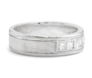 Heavy 0.90 Carats Natural Diamond 14K Solid White Gold Men's Ring