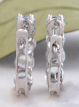 Load image into Gallery viewer, Exquisite Top Quality 2.40 Carats Natural Aquamarine 14K Solid White Gold Huggie Earrings