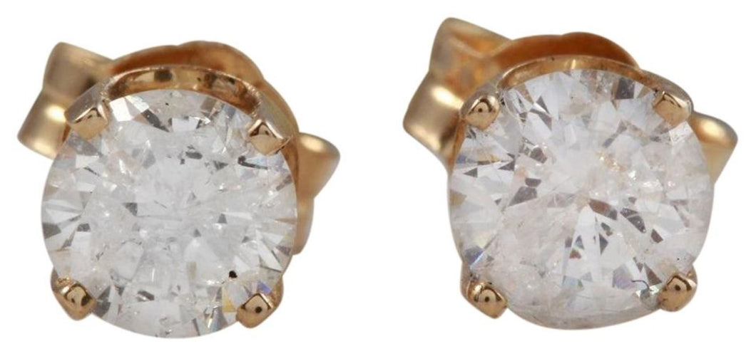 Exquisite .60 Carats Natural Diamond 14K Solid Yellow Gold Stud Earrings