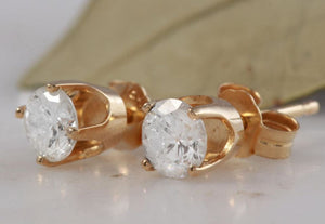 Exquisite .60 Carats Natural Diamond 14K Solid Yellow Gold Stud Earrings