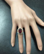 Load image into Gallery viewer, 6.00 Carats Impressive Red Ruby and Diamond 14K Yellow Gold Ring