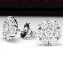 Load image into Gallery viewer, Exquisite 1.15 Carats Natural Diamond 14K Solid White Gold Stud Earrings