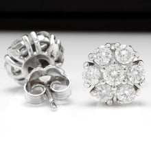 Load image into Gallery viewer, Exquisite 1.15 Carats Natural Diamond 14K Solid White Gold Stud Earrings