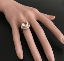 Load image into Gallery viewer, 6.75 Carats Exquisite Natural Morganite and Diamond 18K Solid Rose Gold Ring