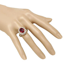 Load image into Gallery viewer, 6.30 Carats Impressive Red Ruby and Diamond 14K Yellow Gold Ring