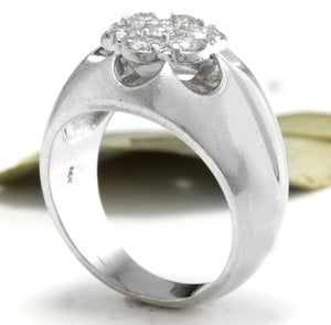 Splendid 1.05 Carats Natural Diamond 14K Solid White Gold Eternity Ring