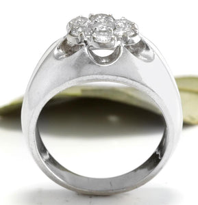 Splendid 1.05 Carats Natural Diamond 14K Solid White Gold Eternity Ring