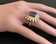 Load image into Gallery viewer, 10.20 Carats Natural Very Nice Looking Tanzanite and Diamond 14K Solid Yellow Gold Ring
