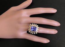 Load image into Gallery viewer, 10.20 Carats Natural Very Nice Looking Tanzanite and Diamond 14K Solid Yellow Gold Ring