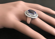 Load image into Gallery viewer, 9.70 Carats Natural Very Nice Looking Tanzanite and Diamond 14K Solid White Gold Ring