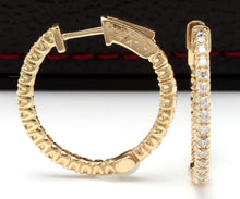 Load image into Gallery viewer, Exquisite 1.15 Carats Natural Diamond 14K Solid Yellow Gold Hoop Earrings