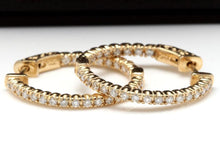 Load image into Gallery viewer, Exquisite 1.15 Carats Natural Diamond 14K Solid Yellow Gold Hoop Earrings